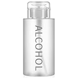 Layhit 1 Pc 10 oz Alcohol Pump Dispenser Bottle Alcohol Push Down Liquid Dispenser Empty Pumping Bottle Refillable Cosmetic Container for Personal, Salon, Nail Care, Hospital Use (Gray)