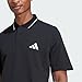 Adidas Men's Essential Three Stripes Pique Polo Shirt, Black/White, L