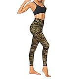 ZOOSIXX High Waisted Workout Pants for Women, Black Print Buttery Soft Yoga Leggings