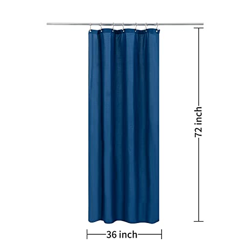 Image of ALYVIA SPRING Stall Waterproof Fabric Shower Curtain or Liner Navy, 36x72