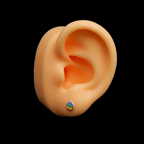 925 Sterling Silver NEW Set of 6 Pairs Holiday Set Christmas,Easter egg, Clover, American Flag, Red Heart, & Halloween Stud Earrings (Nickel Free)4