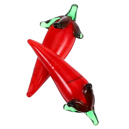 LOORGVEL 2個 ミニ人工辣椒デスクトップ飾り リアルなフェイク野菜 卓上置物 クリエイティブなキッチン装飾 インテリアおままごと用フィギュ