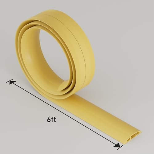 D-Line 6ft Floor Cord Cover, Floor Cable Protector, Extension Cord Cover, Protect Wires & Prevent Cable Trips, Cable Management Solution - Cord Cavity = 0.63" (W) x 0.31" (H) - Safety Yellow by D-Line - Used condition - Image 7