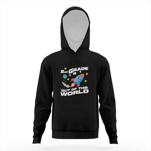 2nd Grade is Out Of This World Second Grade Hoodies for Teen Girls Boys Lightweight Kangaroo Pocket Sweatshirt3