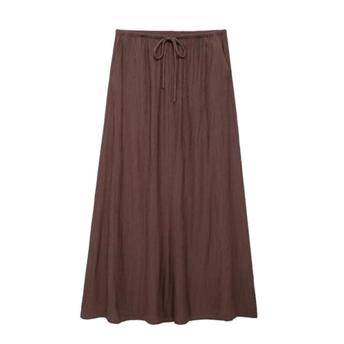 Women's Skirts 2025 Summer Loose Drawstring A Line Solid Female Fashion Streetwear Casual Ladies for Daily Outings