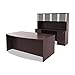 Alera ALE Valencia Bow Front Desk Shell, 71w x 35 1/2d to 41 3/8d x 29 5/8h, Mahogany