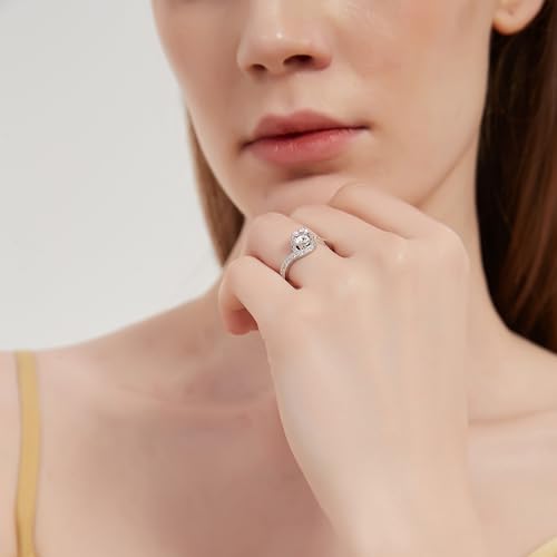 THELANDA Genuine Moissanite or Simulated Diamond Take Me Out Swirled Wrapped 1CT Promise Engagement Bridal Ring For Her4