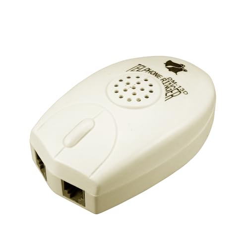 sourcing map Amplificador Bell Extra Fuerte Teléfono Ring Timbre RJ11 Ratón Forma Blanco