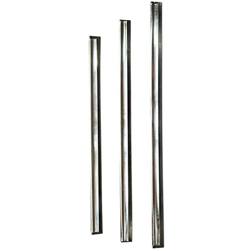 Image of DocaPole Spare Window Squeegee Blades 20 inch, 18 inch, & 16 inch (Large Sizes) | Aluminum Replacement Blades for DocaPole Chenille Squeegee Scrubber (Handle Sold Separately) | Extra Blades for Window Washing