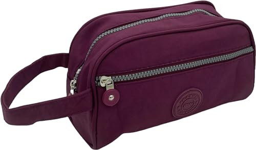 Estojo Escolar Grande com 2 Bolsos de Nylon (Roxo)