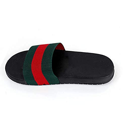 Mens Sandals, Recreational Student Couple Bathroom Slippers Comfort Beach Slippers,Green red,43-YU&Xin