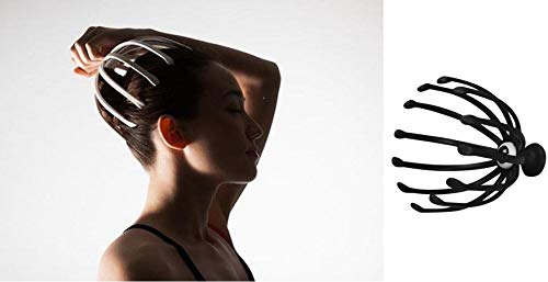 Image of Lukzer Plastic Hand Held Manual Octopus Head Scalp Massager Revive Soothes Headaches, Enhances Sleep, Relieves Stress, Stress & Anxiety Reduction (Black)