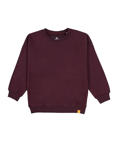 Image of KiddoPanti Boys Solid Round Neck Full Sleeve Fleece Sweatshirt | 60% Cotton 40% Polyester | Soft Warm Winter Pullover | Ribbed Cuffs & Hem | Casual Winter Sweatshirt for Kids