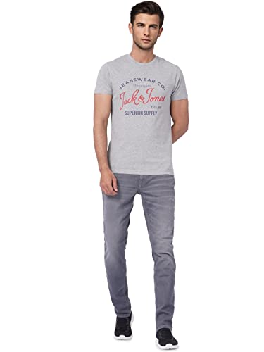 Image of JACK & JONES Men's Printed Slim Fit Crew Neck T-Shirt