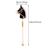 MUOVE 36'' Plush Horse Riding Stick , Handsewn Head, Sturdy Wood Stick, Plus Neighing & Clip-Clop Sounds - Image 3