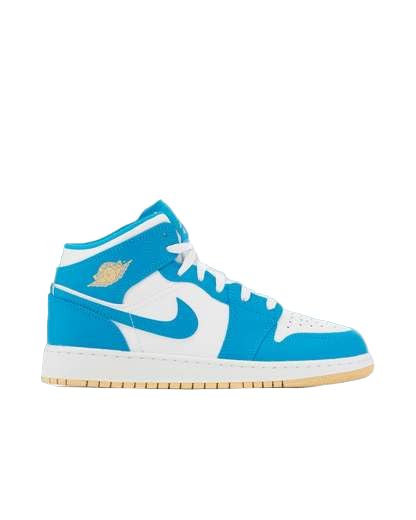  ORDAN -Sneakers Mid -Chiusura con Lacci -Tomaia in Pelle -Fodera INTESSUTO -Suola in Gomma Turchese Celeste/Bianco (Numeric_35_Point_5)