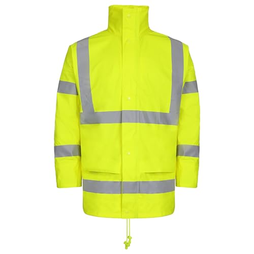 Fort - Air Reflex Jacket - Yellow - Reflective Jacket - Waterproof & Windproof Hi Vis Jacket - Durable Work Jackets for Men - Increases Visbility for Added Protection