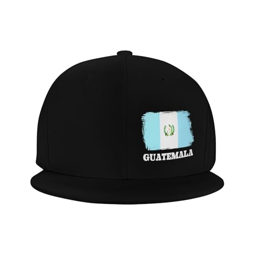 Funny Guatemalan Guatemala Flag Snapback Hat Unisex Flat Brim Bill Baseball Cap Black3