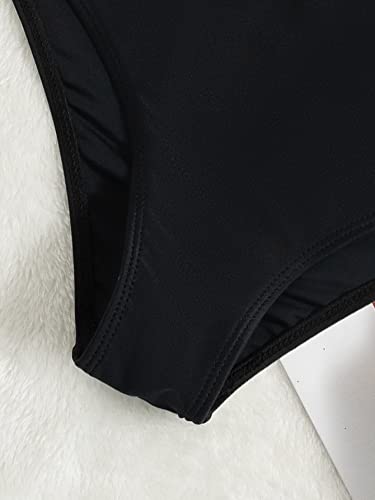 Shein Women's High Waisted Bikini Bottoms High Cut Tummy Control Tankini Swimwear Swimsuit Bottoms Black Medium #TOP2