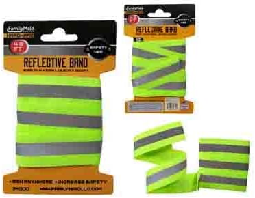(Pack of 24 Reflective Yellow Ribbon Band, 1" Wide x 4.9 ft Long, Sew On for Safety