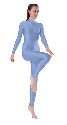 Image of speerise Women's Jumpsuits Long Sleeve Zipper Turtleneck One Piece Bodycon for Yoga Clubwear