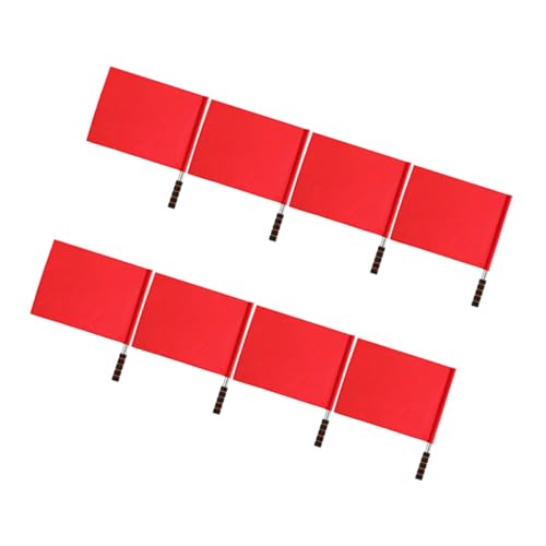COLLBATH 8pcs Traffic Signal Flag Red Handheld Flag for Soccer Referee Linesman and Volleyball