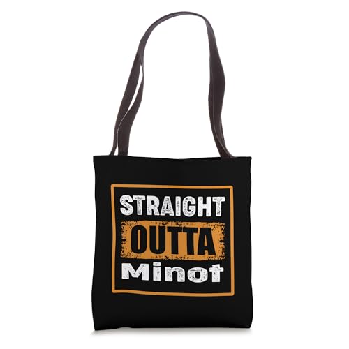 Straight Outta Minot North Dakota USA Retro Distressed Humor Tote Bag