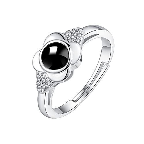 925 Sterling Silver Custom Projection Photo Ring Wedding Memory Bridal Romantic Projection Rings for Women Friend Gifts (Woman,Resizable)4