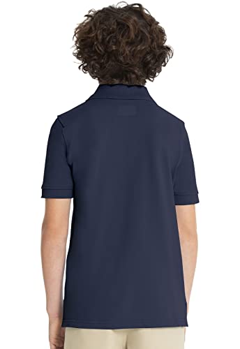 Image of Classroom Girls' Short SLV Pique Polo | Side Vents, Droptail Hem, Ribbed Trim, Comfortable Everyday School Wear
