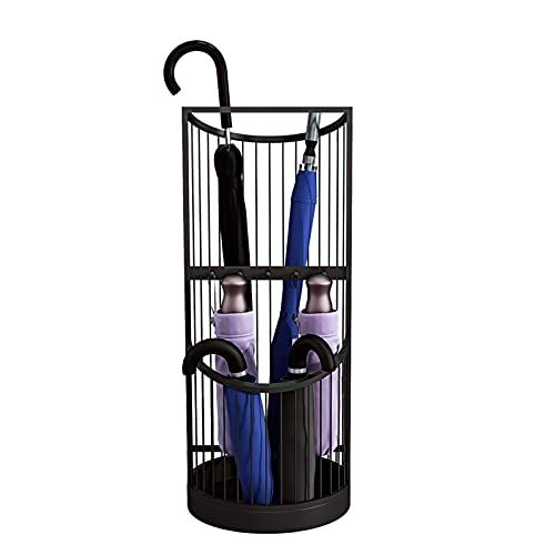 Paraguero de metal negro para comercio y hogar con soporte antioxidante
