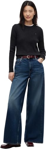Tommy Hilfiger Damen Co Cable C-nk Ls Sweater Ww0ww44993 Pullover Sweater, Dark Grey Heather, M – Ansicht 4