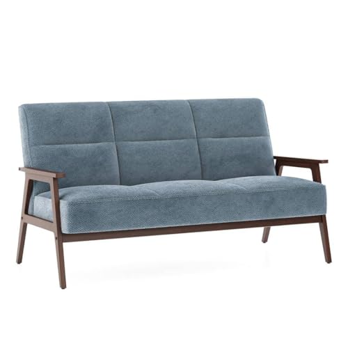 Image of Urban Ladder Logan 3 Seater Wooden Sofa in Blue Colour