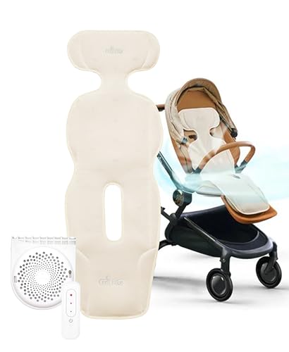 Mima Colchoneta Universal con Ventilador para Silla de Paseo y Carrito FLO Donut | Cojín Transpirable para Bebé con Sistema de Ventilación Activa | Protección contra el Calor para Verano
