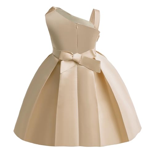 Girls Dresses Big Bow Dress Solid Color One Shoulder Dresses Princess Dresses Children's Dresses for Girls3