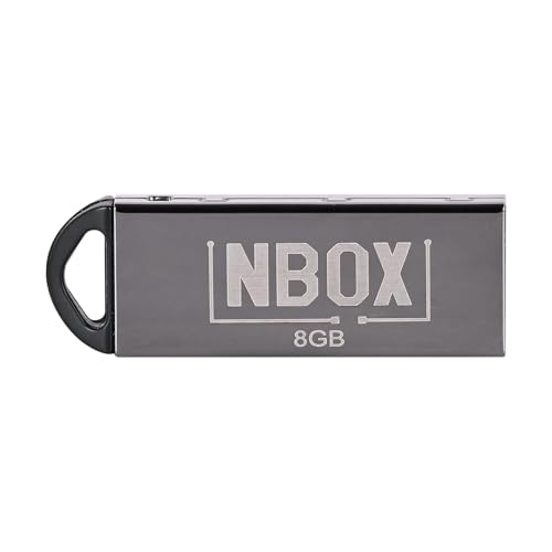 Image of NBOX USB Flash Drive 2.0, 8GB, Silver Metal Body, High Speed Pendrive with Keyring Loop