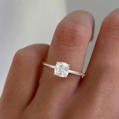 1Pc Sterling Silver Square Single Drill Zircon Ring Fashionable Fine Jewelry Gift For Women Birthday Gifts Dating Daily Wear2
