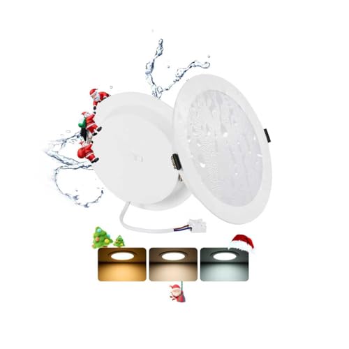 Grebeam Lot de 2 Spot LED Encastrable Extra Plat 16W, Spot Salle de Bain, IP44, Rond, 3000K Blanc Chaud/4000K Neutre/6000K Froid, Spots LED Plafond pour Cuisine Salon, Trou Ø145-160mm
