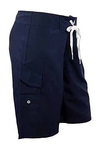 Ultrastar Men's 4-Way Stretch 21" Swim Shorts Board Shorts, Quick Drying No Mesh Lining - UM0011 - Navy - 362