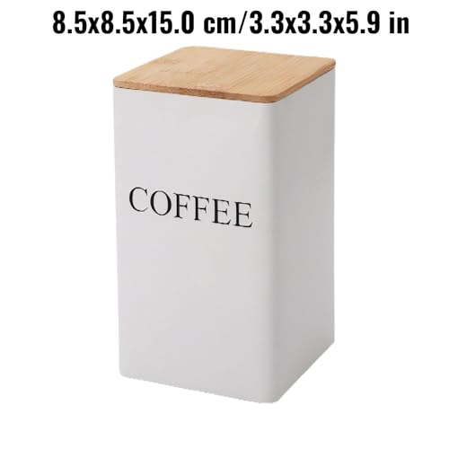 Contenedor metálico sellado para té y café con tapa de madera miniatura 7