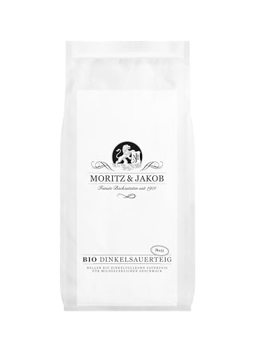 Moritz & Jakob BIO Dinkelsauerteig hell 250 g - getrocknet Dinkelvollkorn Sauerteig für mildsäuerlichen Geschmack – Backzutat für (Dinkel-)Sauerteigbrot