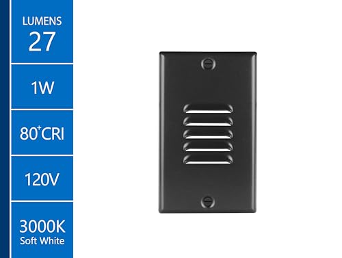 Image of NICOR Lighting STP2 Vertical Louvered Black LED Step Light (STP2L120VBK)