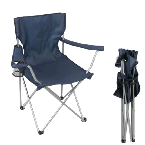 Trail Basic Quad Folding Camp Chair With Cup Holder & Carry Bag - Durable, Portable Outdoor Chair For Camping, Tailgating, And More - Blue, Adult Size (1) #TOP1