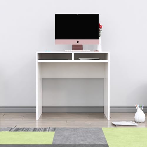 Image of Bniture Wooden Study Table for Home | Engineered Wood Laptop Study Table | Multi Purpose Office Desk for Laptop, Computer, Writing | Table for Study | Workstation Home & Office | Frosty White