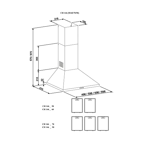 Cata-Campana-Extractora-VZX-6000-XA-Campana-de-Pared-Decorativo-60-cm-Capacidad-de-Extraccion-de-490m3h-3-niveles-de-Potencia-Acabado-en-Acero-Inoxidable