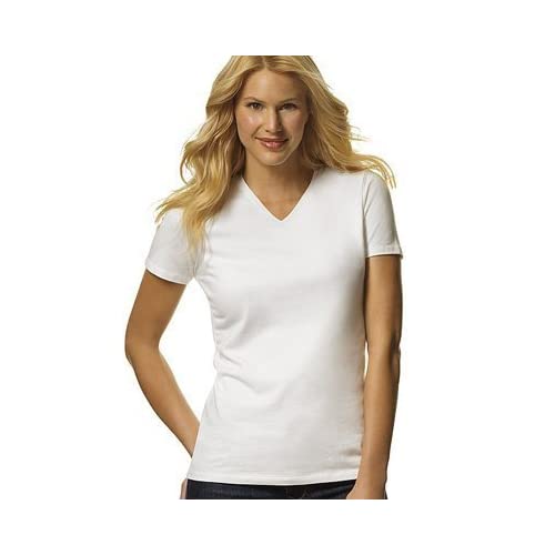 Hanes Women's Jersey V-Neck Tee - 3 Pack, M-White #TOP30