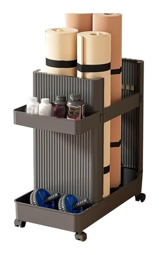 Organiseur d'équipement sportif : support de yoga vertical et rangement fitness maison