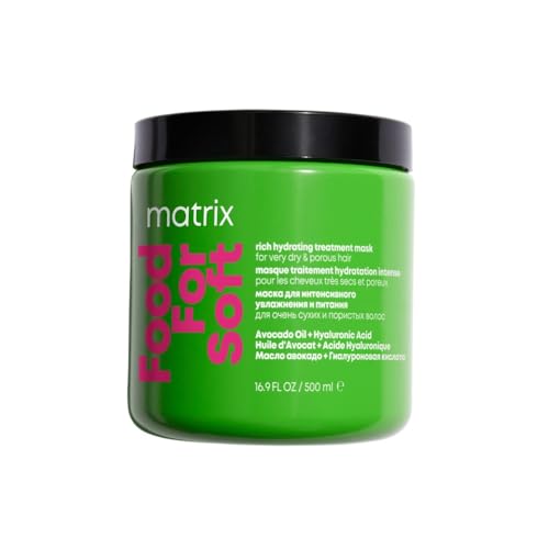 Matrix, Maschera Idratante per Capelli Secchi, Chioma Effetto Seta, Con Olio di Avocado e Acido Ialuronico, Food For Soft, 500 ml