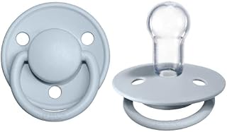 BIBS Pacifiers - De Lux Collection | BPA-Free Baby Pacifier | Made in Denmark | Set of 2 Baby Blue Color Premium Soothers | Size One Size