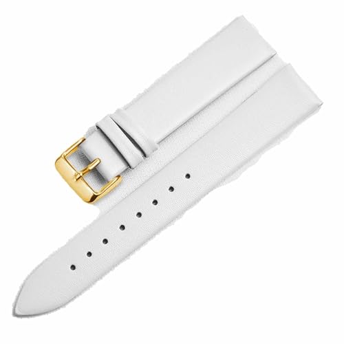 Bracelet montre cuir ultra fin blanc 18mm pour réparer votre boîtier CK K2M23