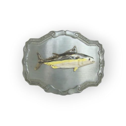 Tuna Fish Belt Buckle Cowboy Deep Sea Ocean Charter Fishing Silver Vintage (Make Your Own Design With Pictures)